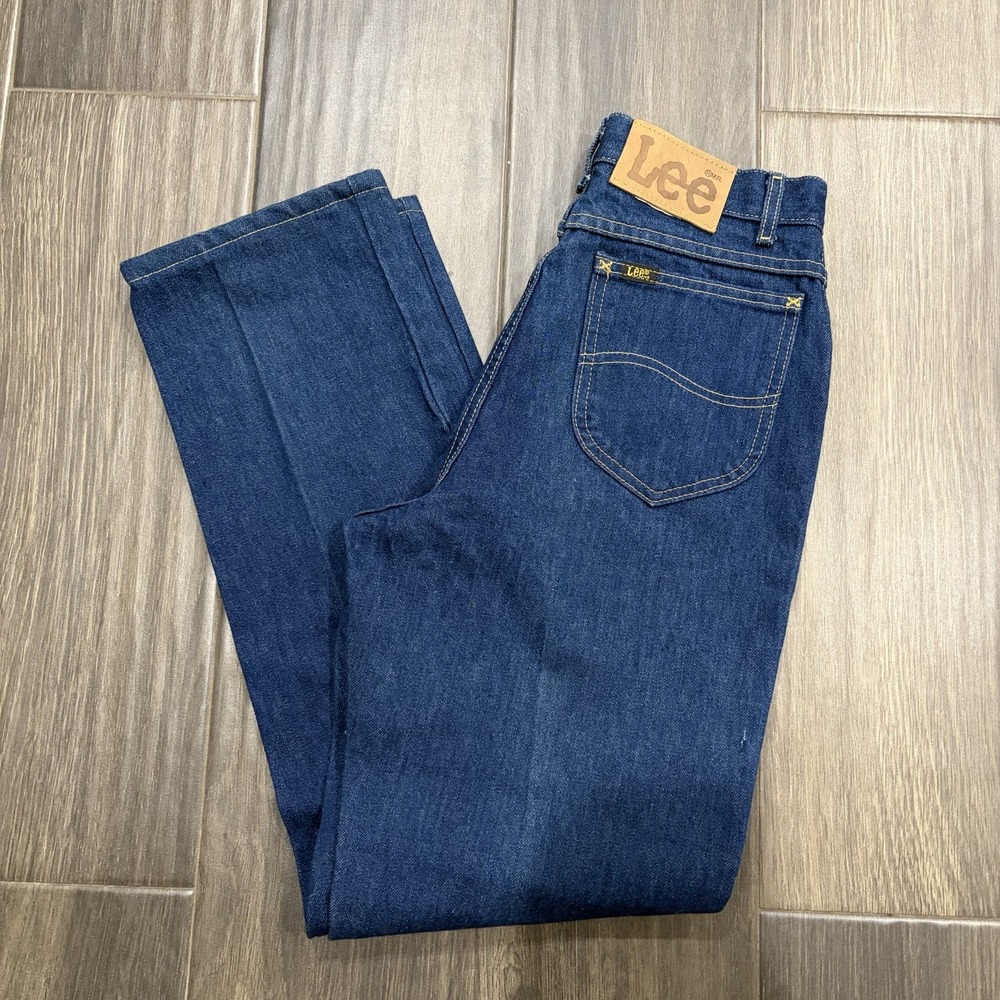 LEE Riders Straight Leg High Rise Blue Jeans Women's 9 LONG Made In USA Vintage